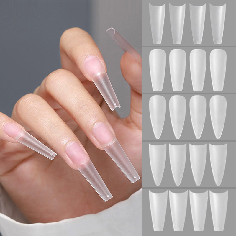 240pcs /Box Ekstensi Cepat Cetakan Kuku Tips Jari Penuh Penutup Bentuk Kuku UV Gel Polish Alat Manicure Tool Extension Tool