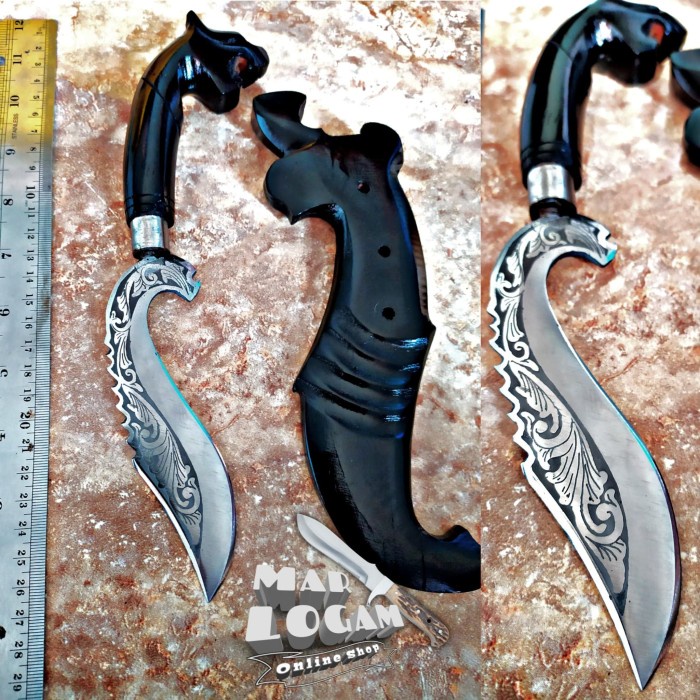 PROMO/ Pisau kujang baja full ukir batik kujang siliwangi pisau tradisional