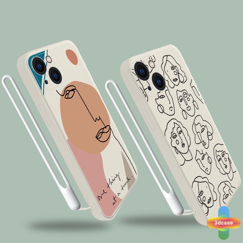 IPHONE Casing Art Retro Abstract Geometry Kompatibel Untuk IPhone XR 11 12 13 PRO MAX 6 7 6S 8 Plus X XS MAX 11 12 13 mini Se 2020 6SPlus 7Plus 6Plus 8Plus XSMAX A15 A16 A9 A5 A7 A5S Y12 Y20 Y15S Shockproof Case With Lanyard Hanging