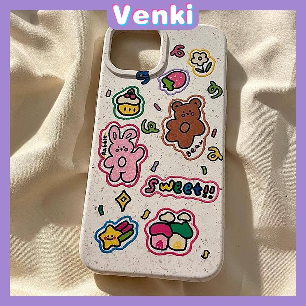 Venki - Untuk iPhone 11 Case Ramah Lingkungan Degradable Case Halus Pelindung Kulit Gandum Beruang Lucu Kelinci Kue Kompatibel dengan iPhone 14 Pro max 13 Pro max 12 Pro Max 11 xr xs max 7 8