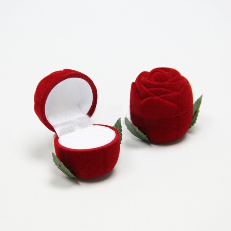 Grosir - 1088 Box Cincin Model Rose / Kotak Cincin Mawar / Ring Box / Tempat Perhiasan Emas / Tempat Cincin