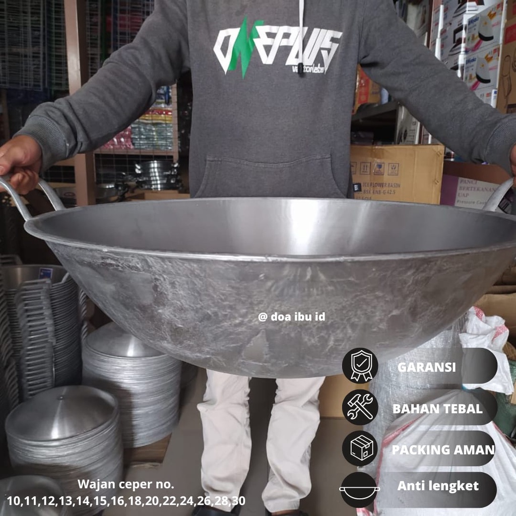 Wajan Kuali Penggorengan Besar Aluminium No 24- 30 Tebal Anti Lengket