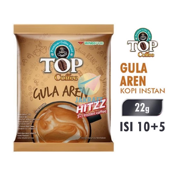 

TOP Instant Coffee Gula Aren Renceng 10 + 5 Sachet @22gr Kopi Bubuk Instan ORIGINAL