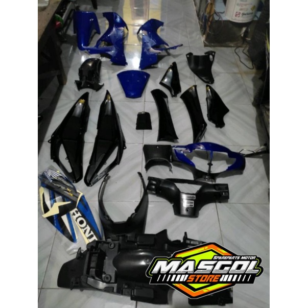 Full Body Supra X 125 Lama Supra X 125 old Biru Hitam plus Striping