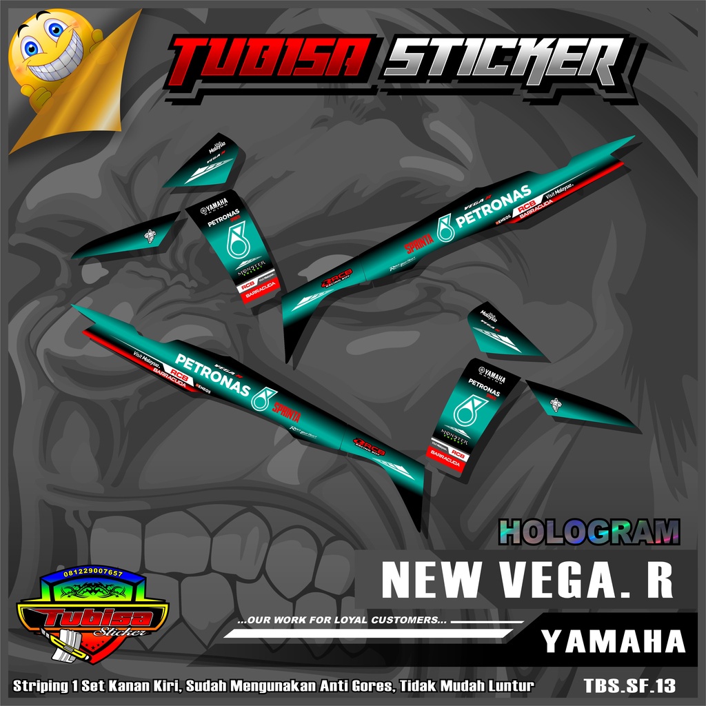 Sticker Striping Variasi New Vega R - Stiker Striping Motor New Vega R Motif Petronas