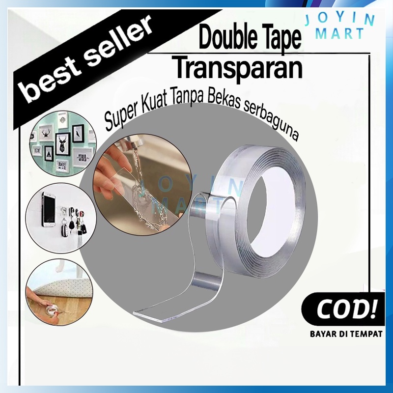 

Double Tape Super / Nano double tape / Selotip Bening 2 Sisi Serbaguna / Double Tape Nano Transparan