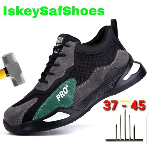 SEPATU SAFETY ABU HITAM SPORT IMPORT PREMIUM.