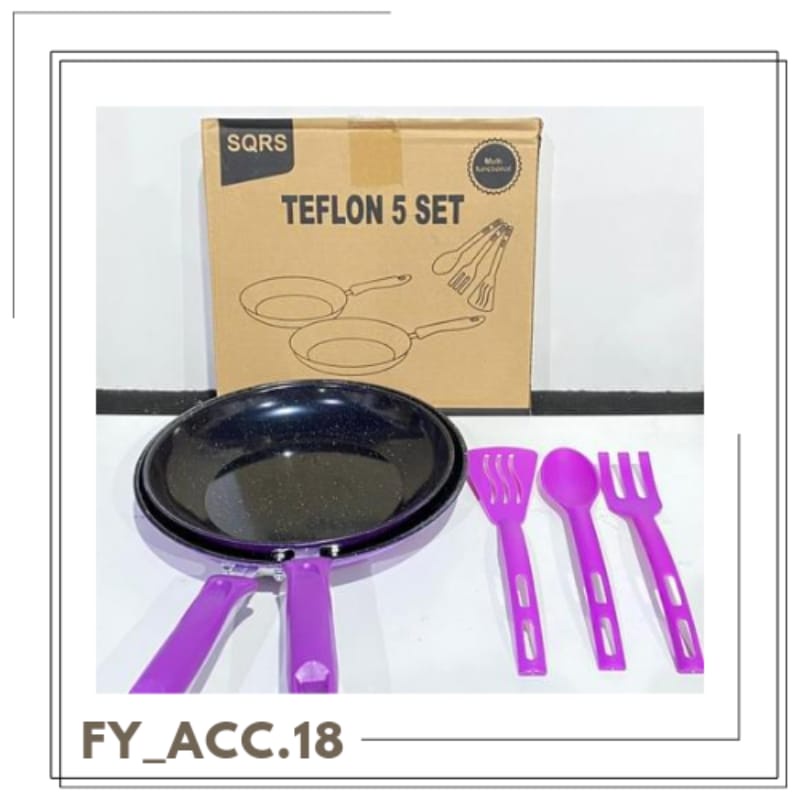 ( FYA ) Frypan Marble Set Spatula 5 in 1 Teflon Set Spatula