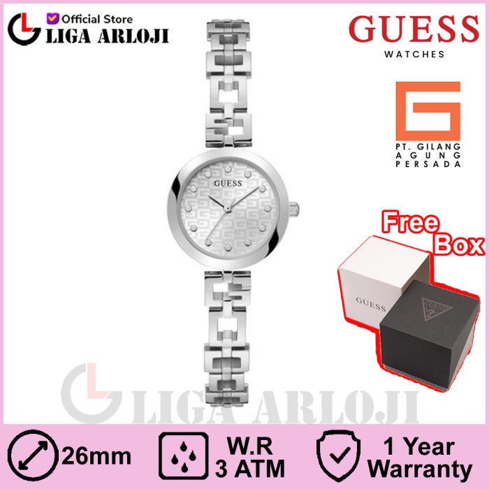 GUESS GW0549L1 Original LADY G Jam Tangan Wanita Analog Silver