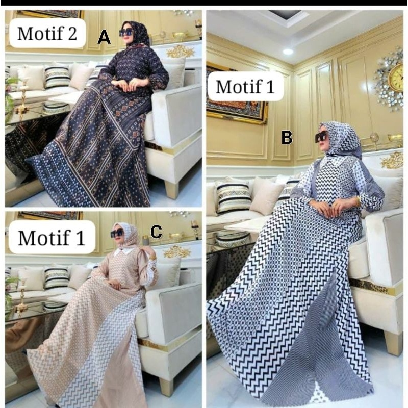 Khalisa Set Scraf Hijab By Raina Gamis Branded set SCRAFT Premium SS READY STOCK TOKO ZAHRA COLLECTI