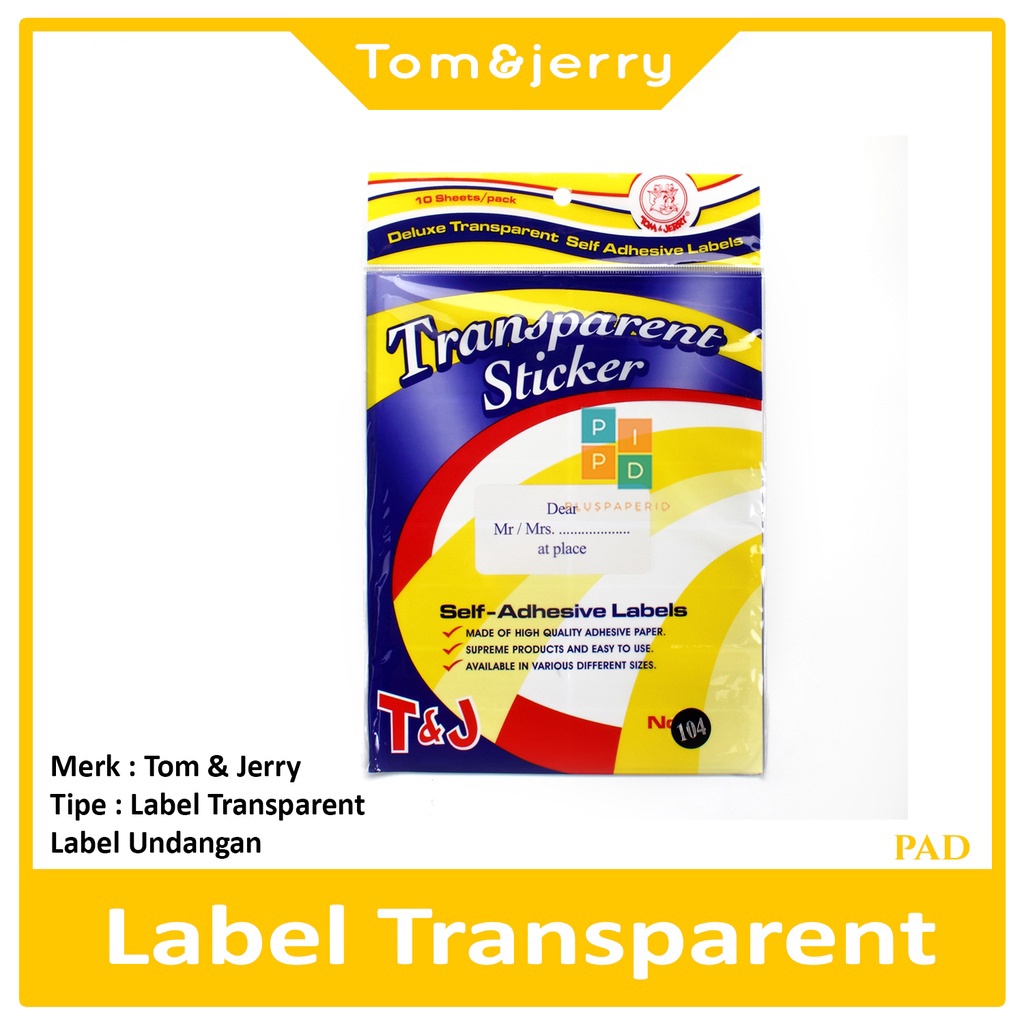 

Tom & Jerry Label Transparent Undangan 104 - Pad