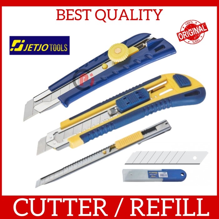 

JETJO TOOLS Cutter Pisau Super Tajam Berkualitas 18mm 9mm Besar Kecil