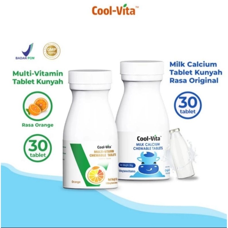 Coolvita Multivitamin Chewable Penggemuk/peninggi Badan + Vitamin Effervescent 12 Tablet