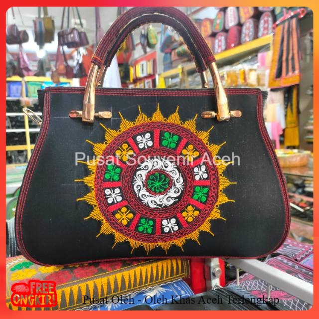 TAS WANITA MOTIF KERAWANG GAYO handbag tali panjang