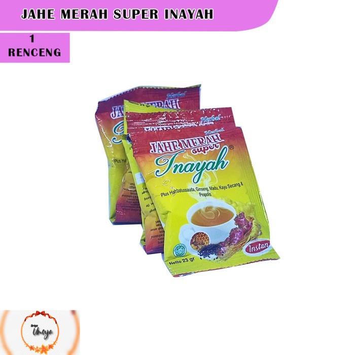 

Jahe Merah renceng Inayah 12 sachet [1 renceng] / plus gingseng