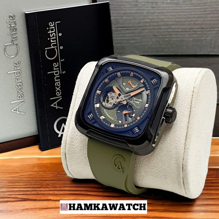 Jam Tangan Pria Alexandre Christie Ac6577 Original Automatic Army Vs