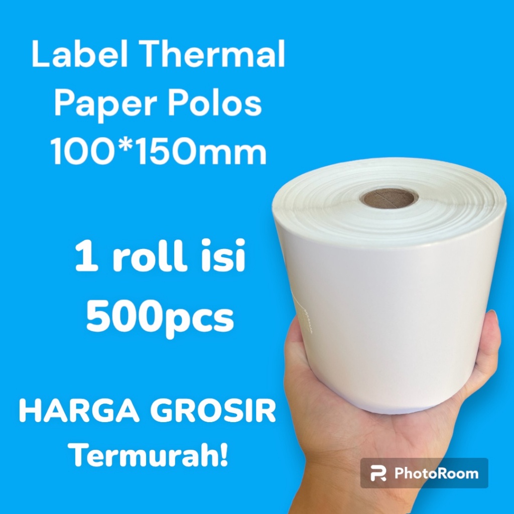 

Kertas Label Thermal 150x100mm (A6) Label Polos 1 ROLL isi 500pcs