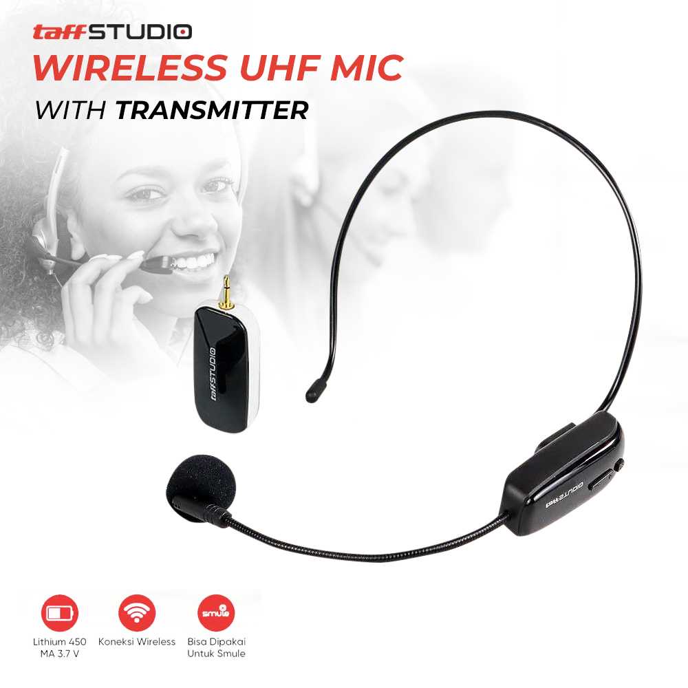 Wireless Microphone UHF Call Center with Transmitter - HX-W002