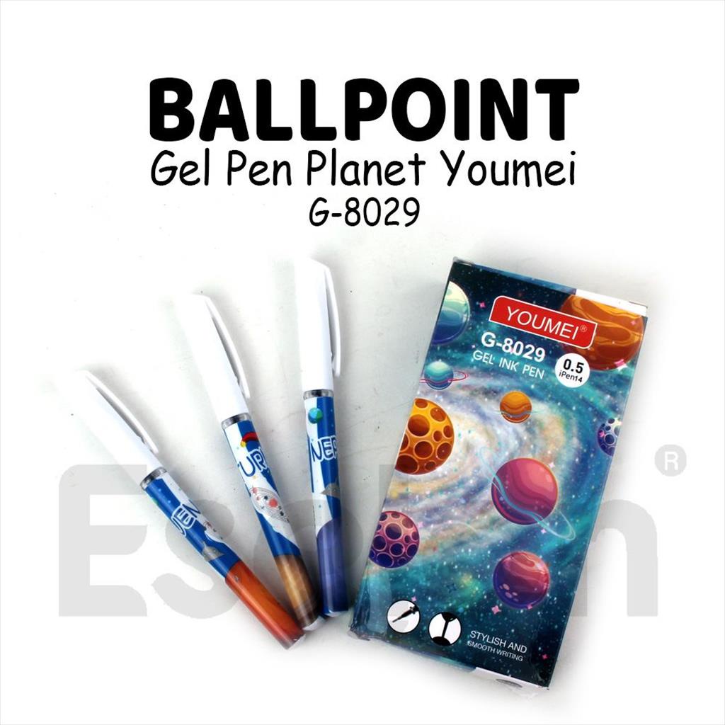 

12pcs Pulpen Gel PLANET YOUMEI G-8029 / 1 pak Pulpen Gel Youmei