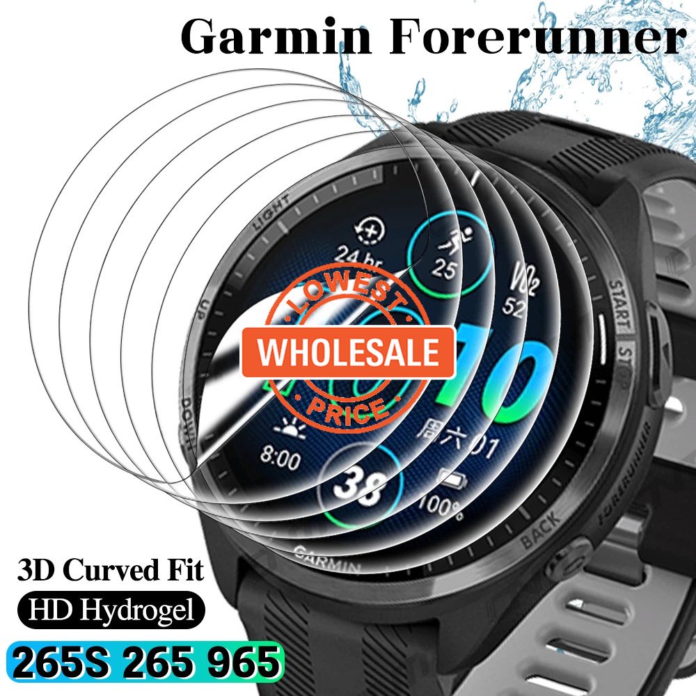 [Harga Grosir] 1PC Hydrogel Film Untuk Garmin Forerunner 965 265 265s 12D Soft TPU Gel Watch Film Full Coverage Pelindung Layar Anti Gores Anti-Fingerprint Film