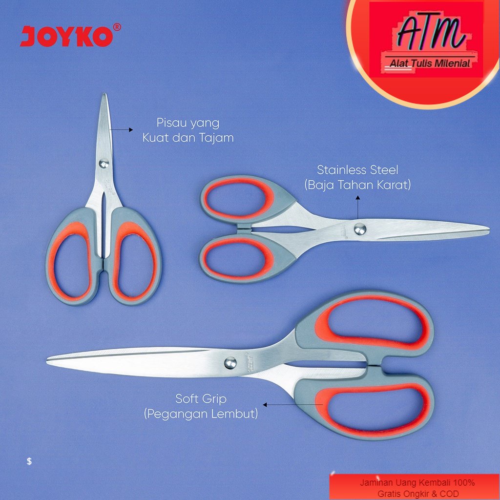 

Gunting Scissors Soft Grip Joyko SC-828SG~848SG