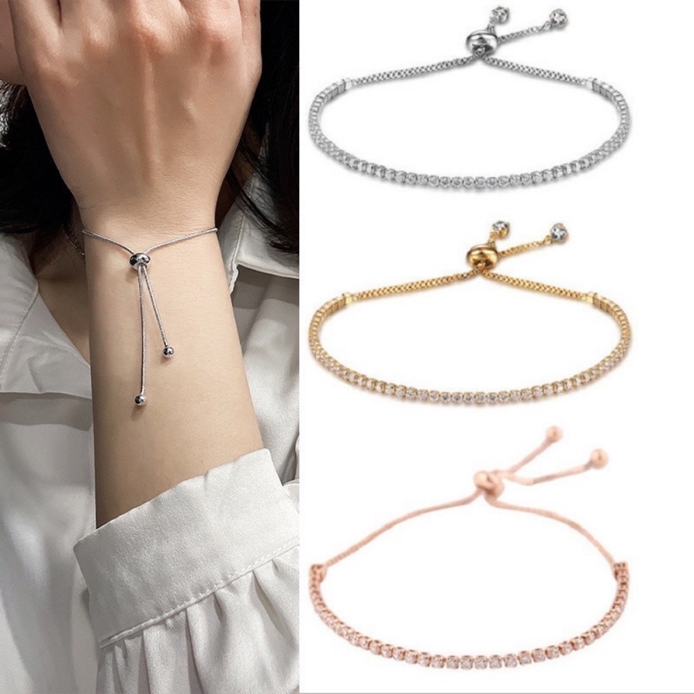 Gelang Rantai Adjustable Model Simple Untuk Wanita