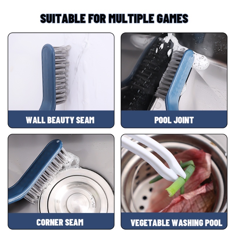 2in1 Untuk Lantai Keramik Kompor Kamar Mandi Ada Tangan Kotor Penjepit Sampah Dapur Multifungsi Deep Clean Scrub Brushes Sikat Pembersih Toilet Dengan Gagang Panjang Wastafel Penjepit Kotor