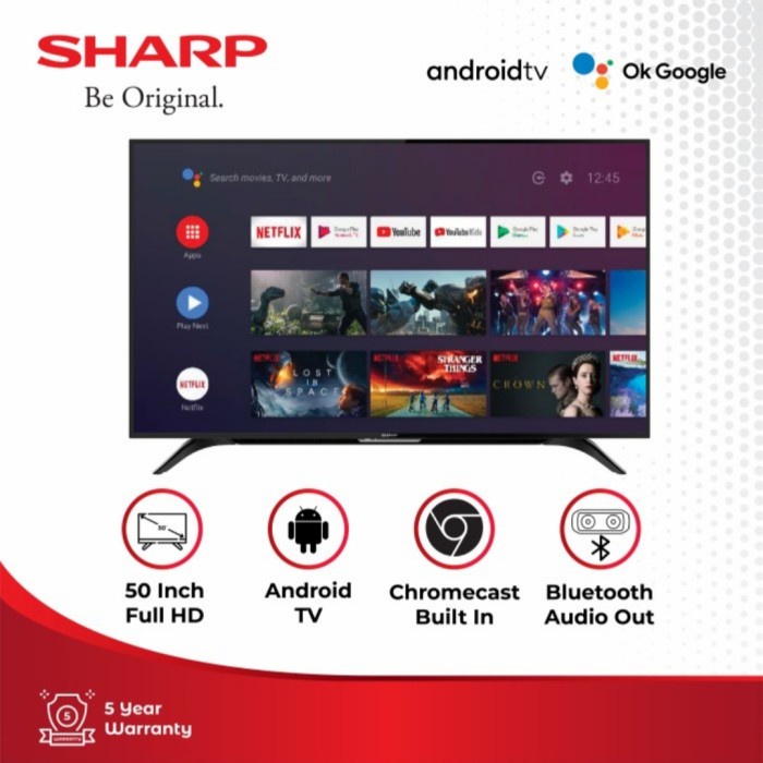 SHARP Smart Android TV 50 Inch 50BG1 Garansi Resmi