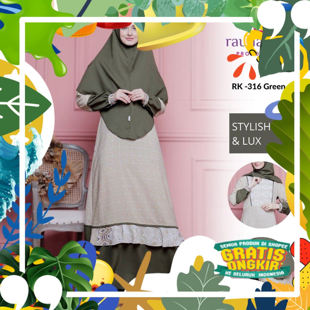 Dress Rauna Terbaru / RK - 316 /317 / 318 / Fashion Muslim/ solat sholat ied idul adha