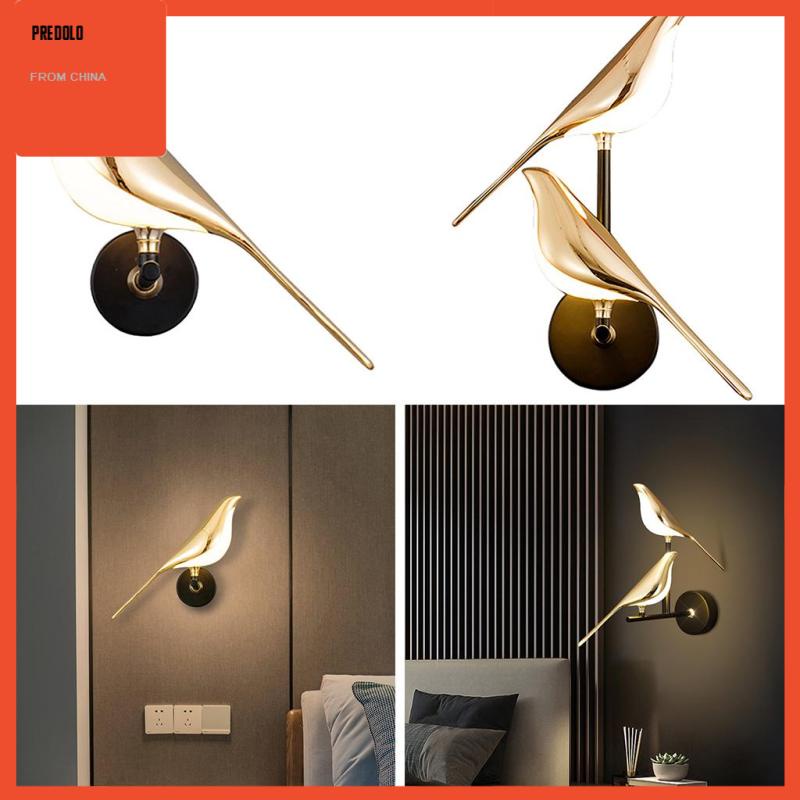 [Predolo] Nordic Bird Lampu Dinding Tempel Dinding Acrylic Wall Sconce Light Untuk Rumah Indoor
