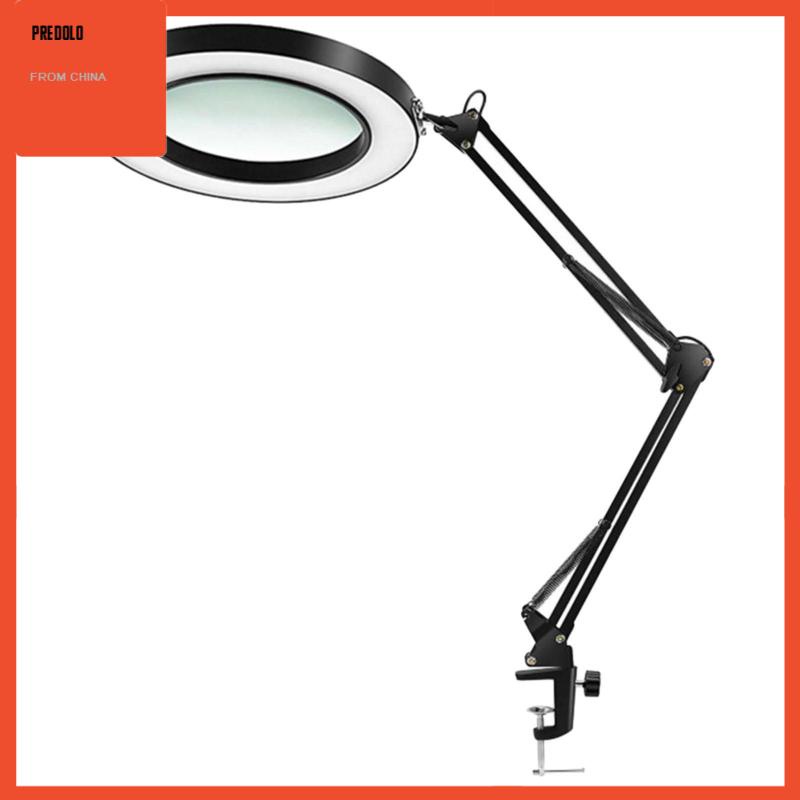 [Predolo] Lampu Meja LED USB Lipat 5X Magnifying Lamp Dengan Penjepit Untuk Membaca