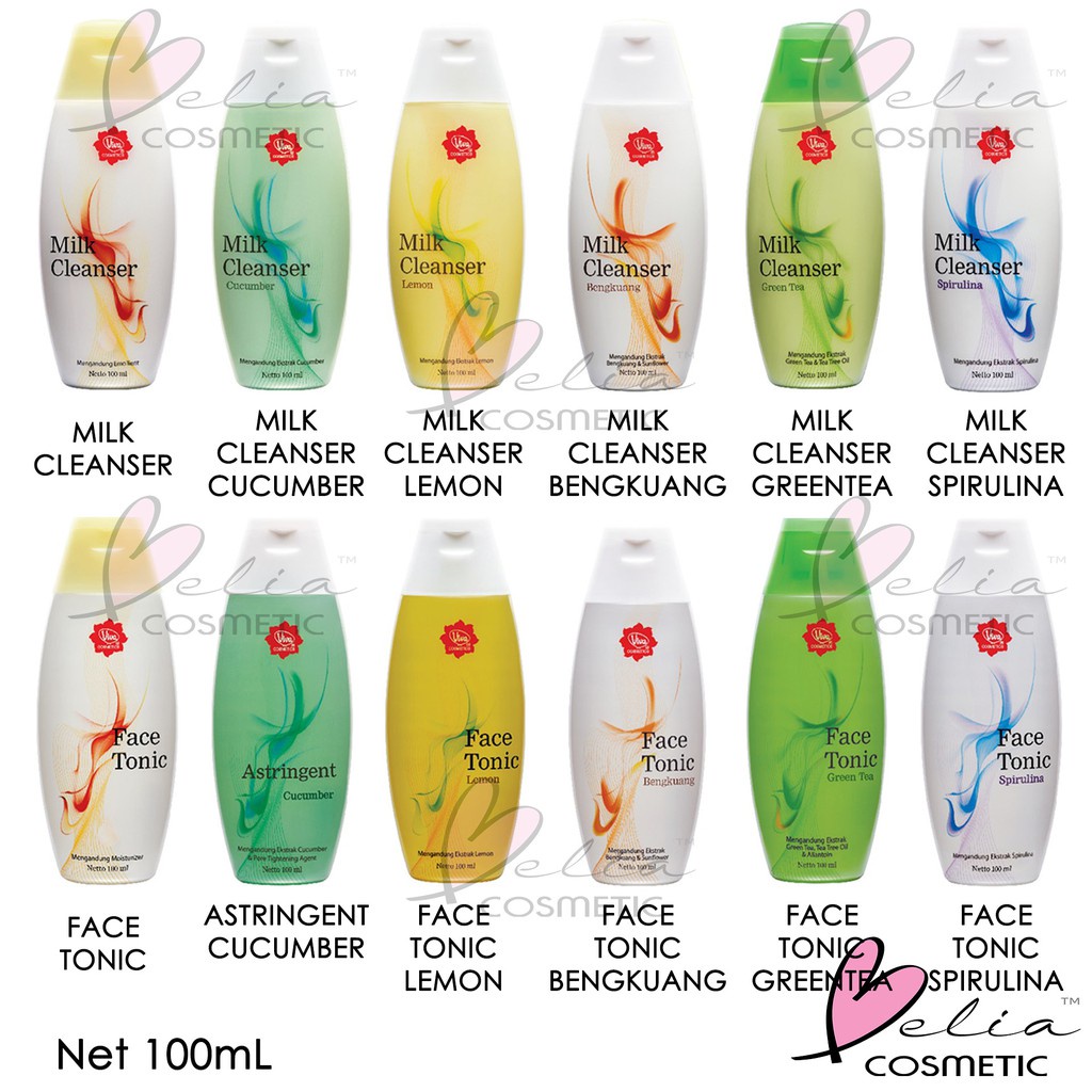 NILAM  VIVA Milk Cleanser dan Face Tonic 100mL Air Mawar ( susu pembersih toner penyegar )