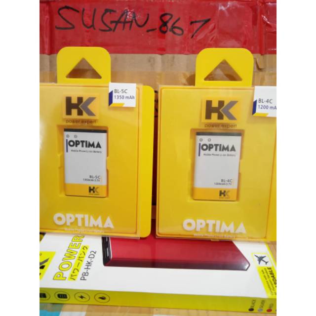 HK- BATERAI BATTERY BATRE NOKIA BL5C BL 5C BL4C BL 4C DOUBLE POWER HK OPTIMA ORIGINAL