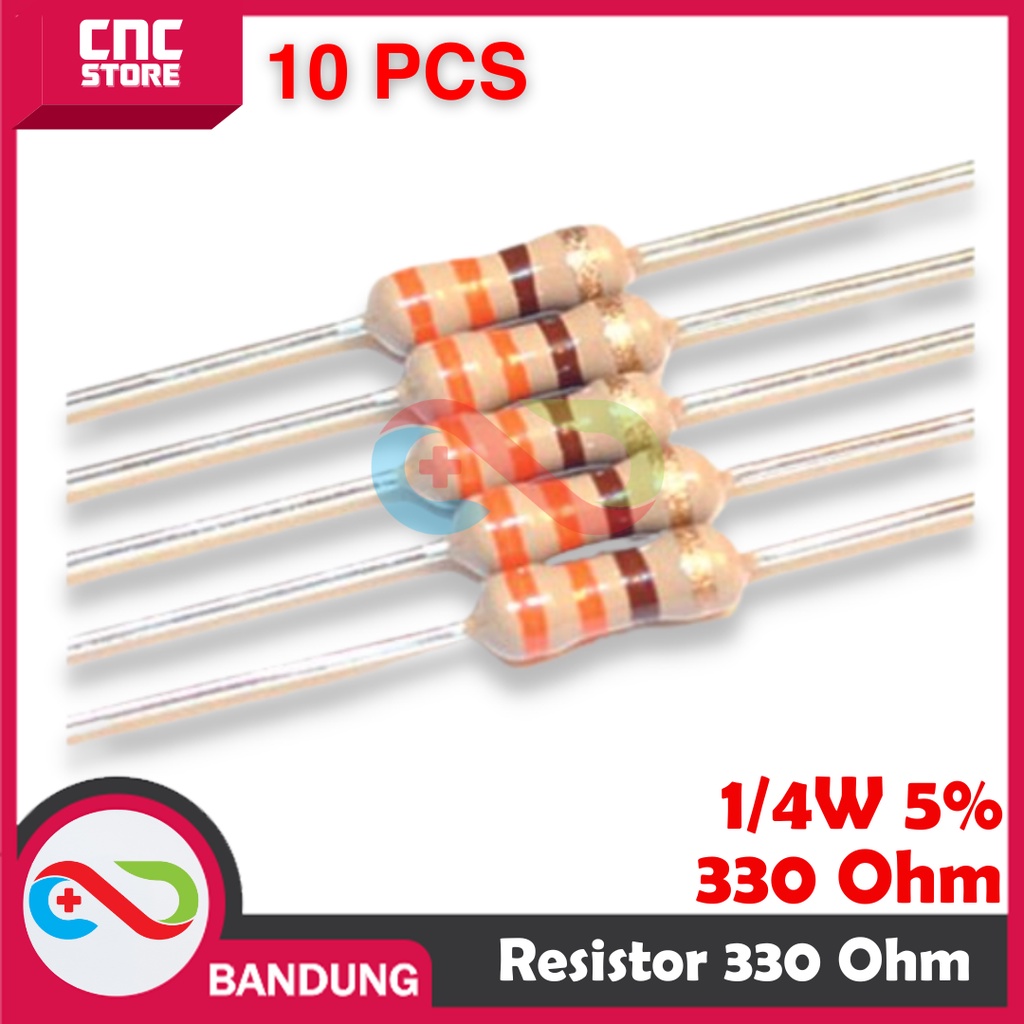 10X RESISTOR 330 330OHM 1/4W 5% METAL FILM