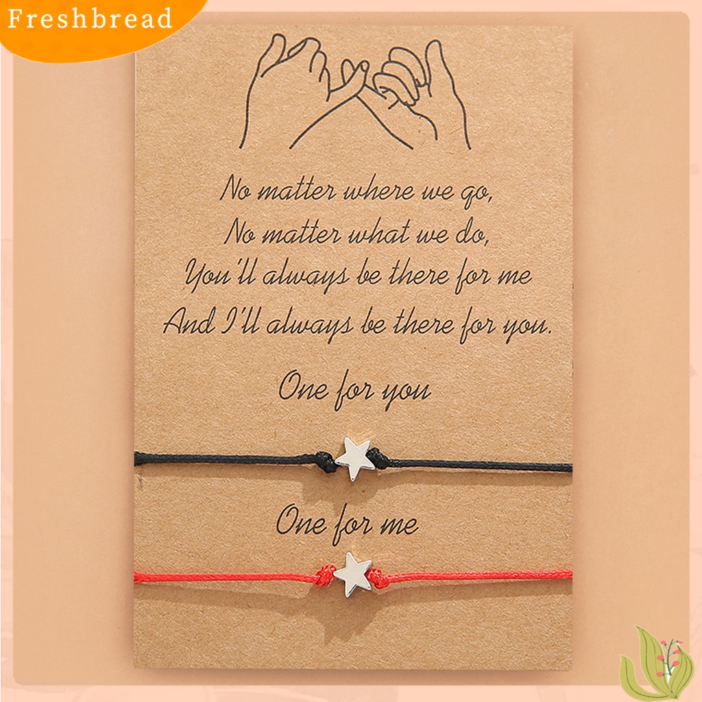 &lt; Freshbread &gt; 2Pcs Gelang Charm Gelang Pasangan Bahan Alloy Anti Pecah Mata Dengan Liontin Bintang Untuk Wanita