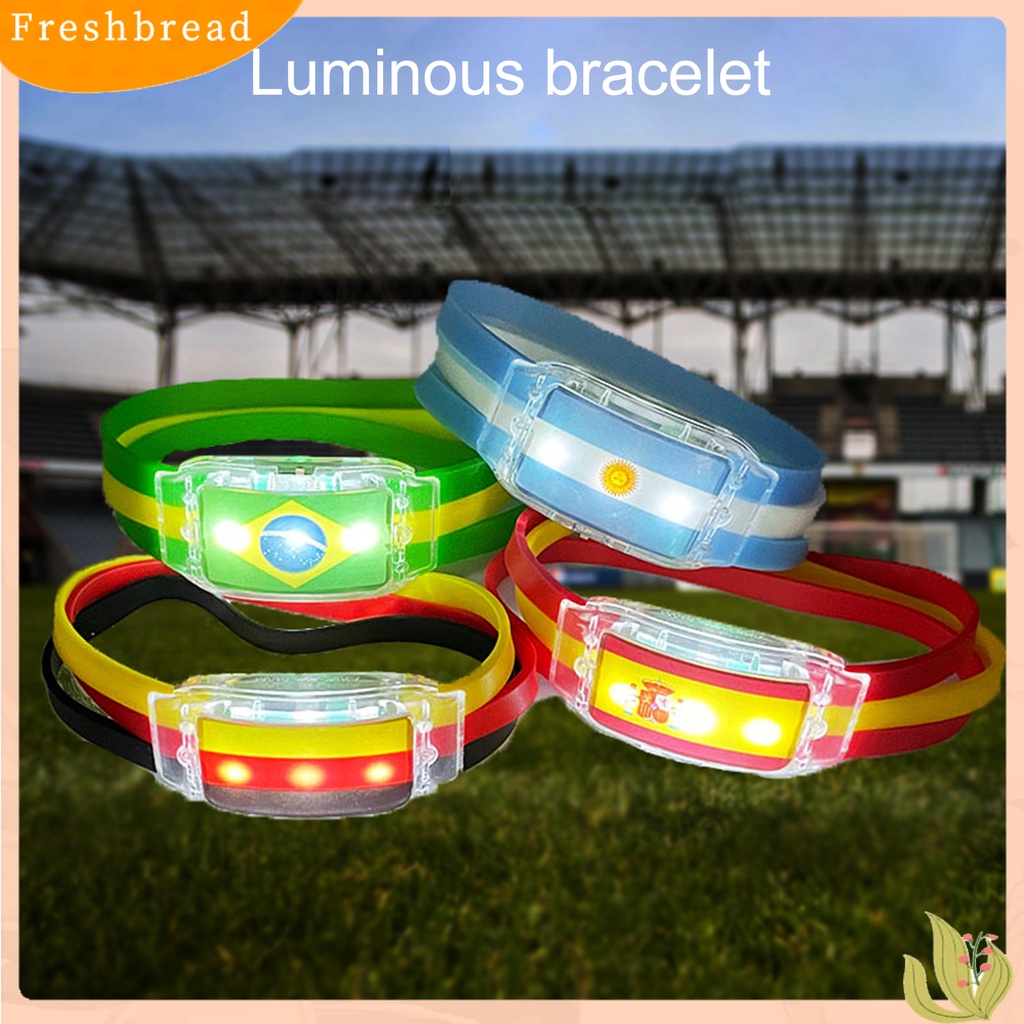 &lt; Freshbread &gt; Gelang Tangan Piala Dunia Glow in The Dark Tambah Suasana Argentina Brazil Jerman Spanyol Bendera Nasional Gelang LED Untuk Club