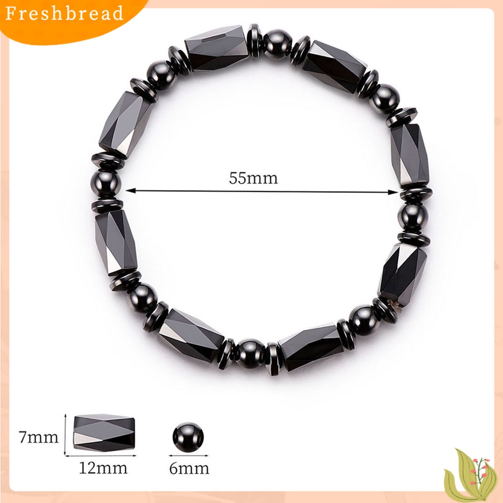 &lt; Freshbread &gt; Unisex Fashion Faux Hematite ic Manik-Manik Gelang Rantai Dekorasi Perhiasan Hadiah