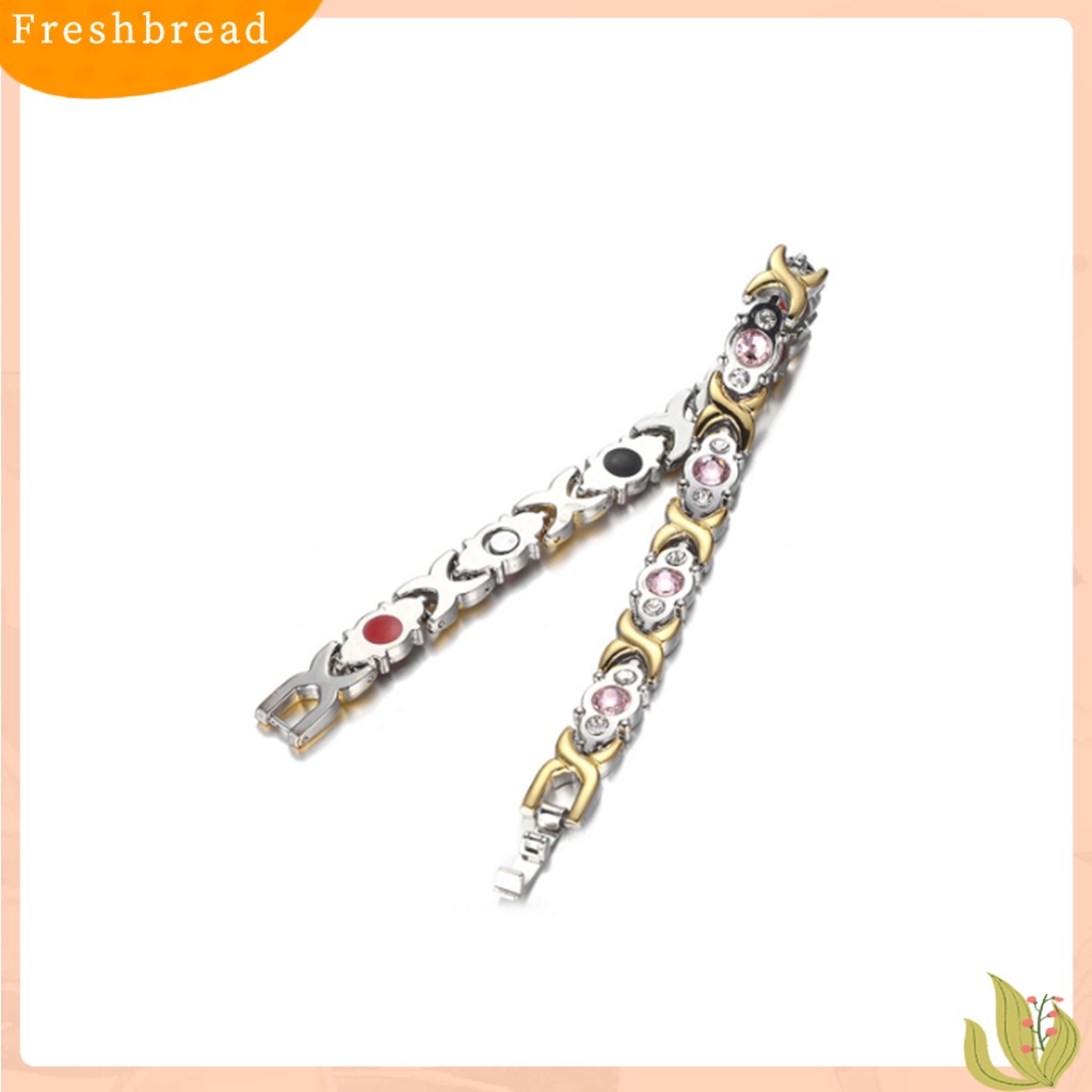 &lt; Freshbread &gt; Wanita Fashion Paduan Berlian Imitasi ic Gelang Bangle Perhiasan Hadiah Ulang Tahun