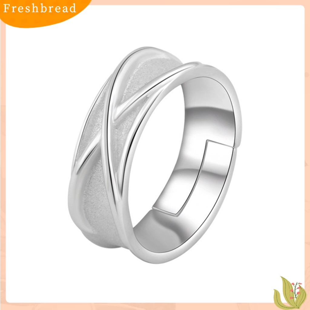 &lt; Freshbread &gt; Cincin Mengkilap Poles Sandblasting Halus Geometris Pembukaan Yang Dapat Disesuaikan Paduan Pasangan Matahari Wukong Waktu Cincin Hadiah Valentine