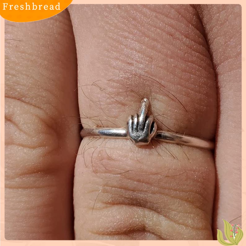&lt; Freshbread &gt; Cincin Jari Tren Baru Hip Hop Punk Dipoles Hadiah Ramping Minimalis Lucu Jari Tengah Pria Wanita Cincin Fashion Perhiasan