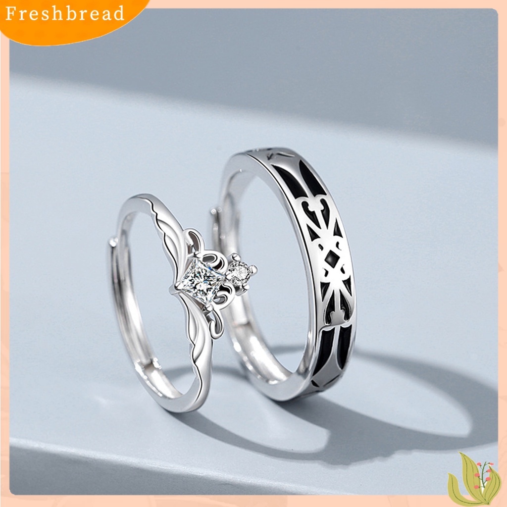 &lt; Freshbread &gt; Cincin Couple Mewah Indah Tidak Luntur Perhiasan Hari Valentine Putri Dan Ksatria Cincin Pertunangan Untuk Anniversary