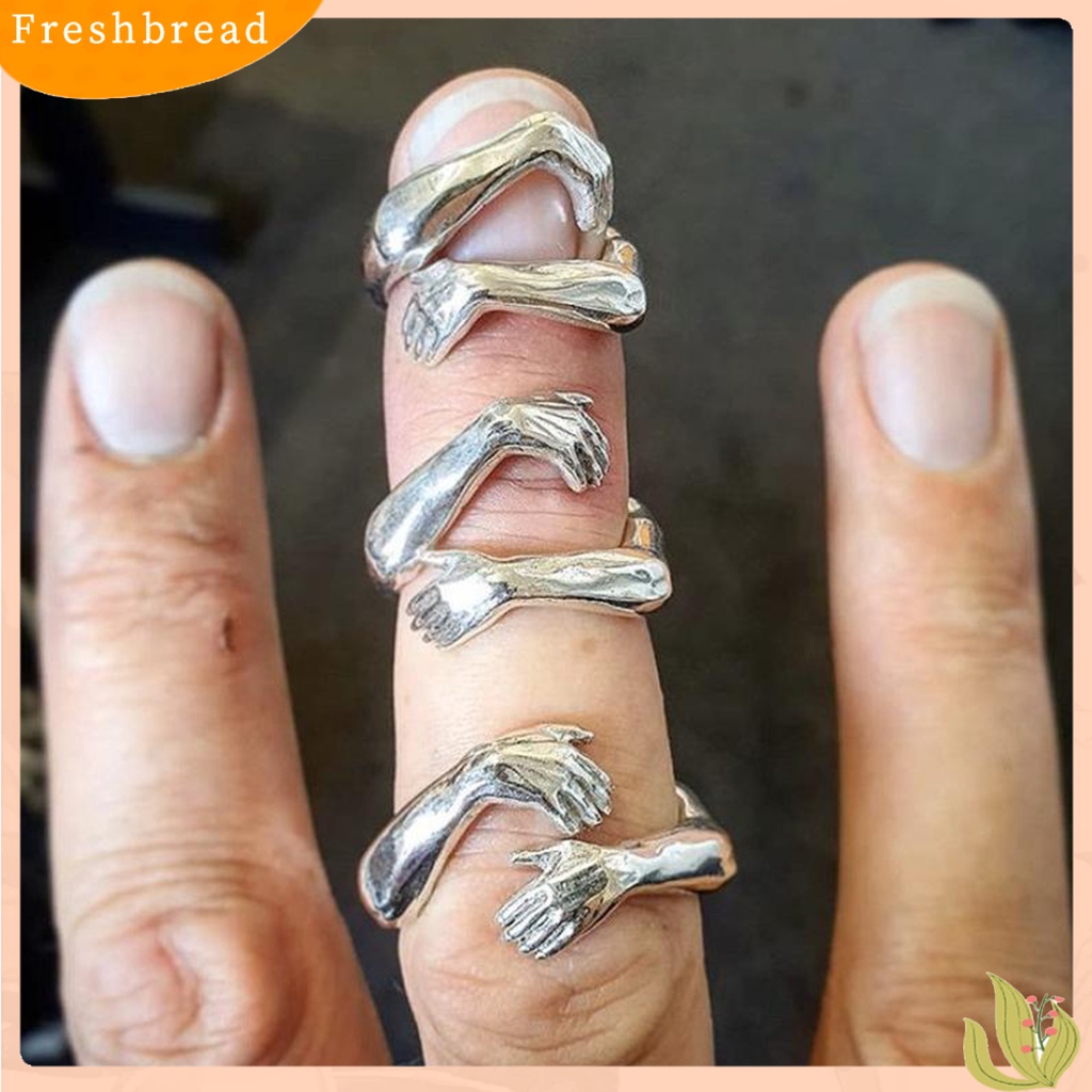 &lt; Freshbread &gt; Cincin Hugging Adjustable Open End 2warna Adjustable Finger Jewellery Untuk Pasangan