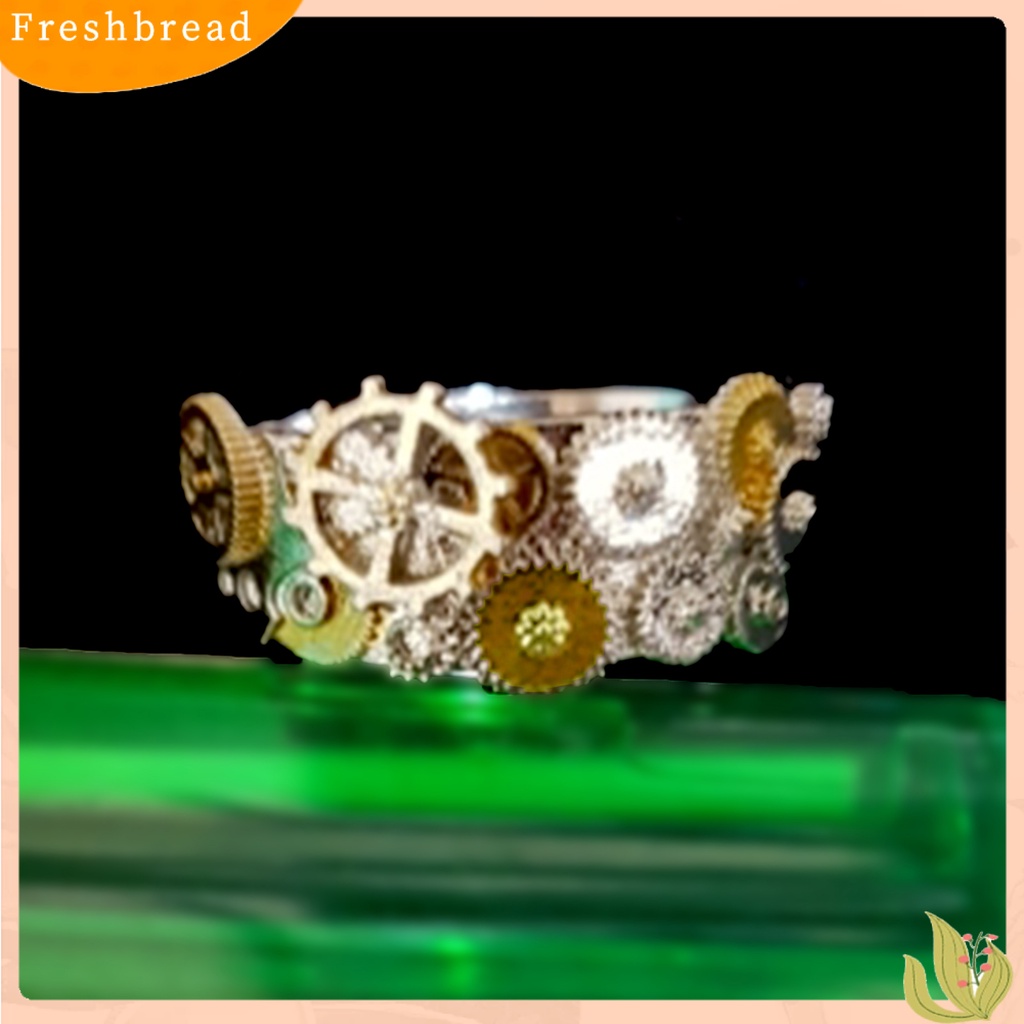 &lt; Freshbread &gt; Perhiasan Cincin Bentuk Geometris Hias Vintage Clockwork Gear Finger Ring Untuk Ulang Tahun Pernikahan