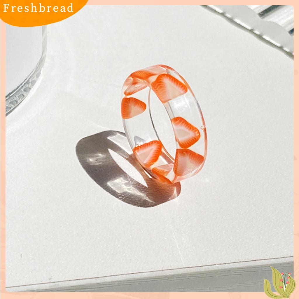 &lt; Freshbread &gt; Cincin Wanita Buah Bulat Perhiasan Indah Fashion Penampilan Cincin Jari Untuk Pakaian Sehari-Hari