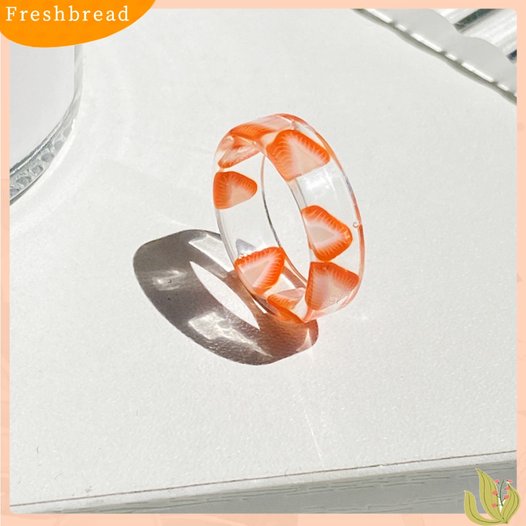 &lt; Freshbread &gt; Cincin Wanita Buah Bulat Perhiasan Indah Fashion Penampilan Cincin Jari Untuk Pakaian Sehari-Hari