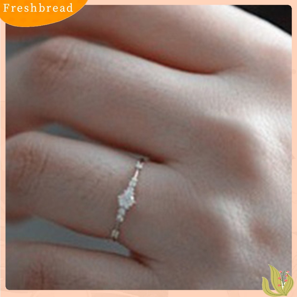 &lt; Freshbread &gt; Wanita Fashion Berlian Imitasi Bertatahkan Pernikahan Pertunangan Jari Cincin Perhiasan Hadiah