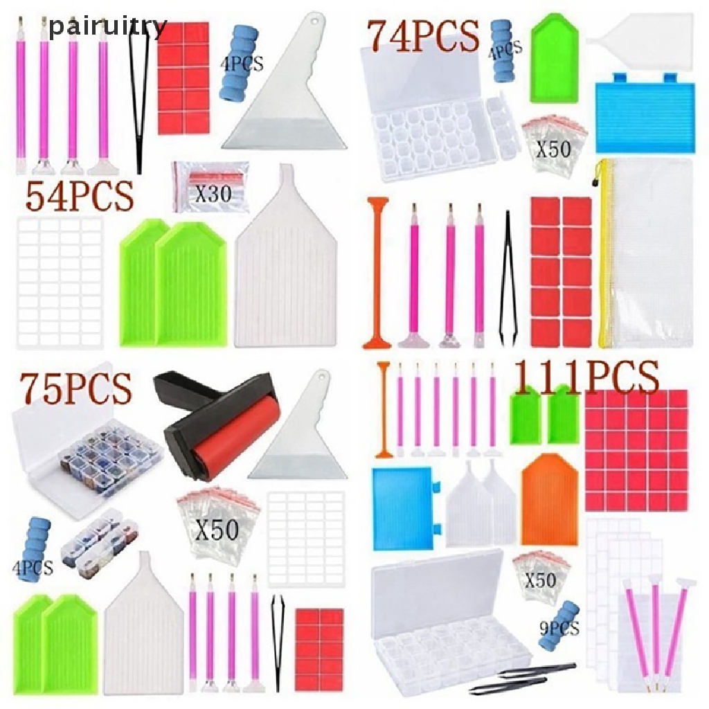 Prt54/74 /75/111Pcs 5D Berlian Paing Alat Aksesoris DIY Cross Stitch Tool Kit PRT