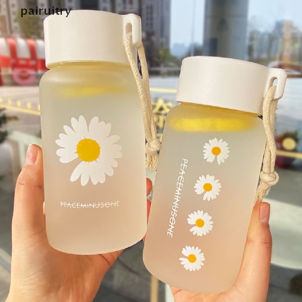 Prt 500Ml Botol Air Minum Plastik Transparan Daisy Kecil Water Bottle Portable Travel PRT