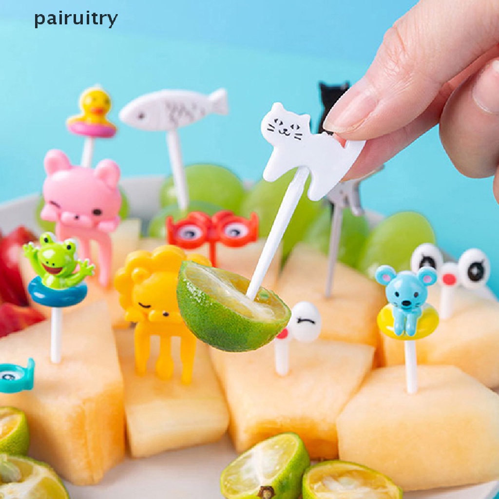 Prt Animal Fruit Fork Mini Kartun Anak Snack Kue Dessert Makanan Buah Tusuk Gigi PRT