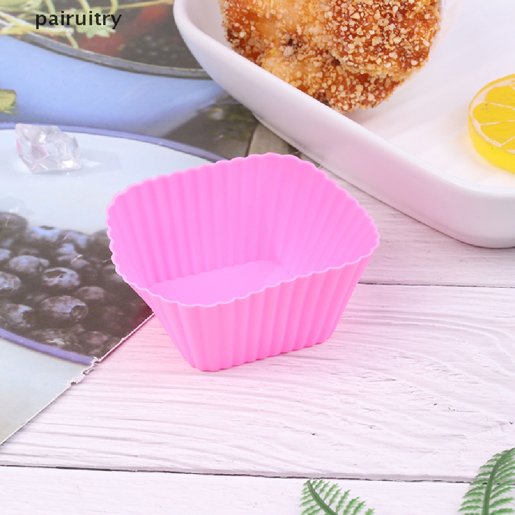 Prt1/6pcs 7cm Cetakan Puding Jelly Bentuk Persegi Cetakan Muffin Cake Cup Silicone PRT